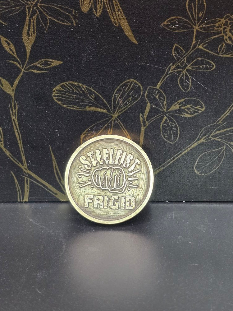 Steelfist Frigid commemorative brass coin
