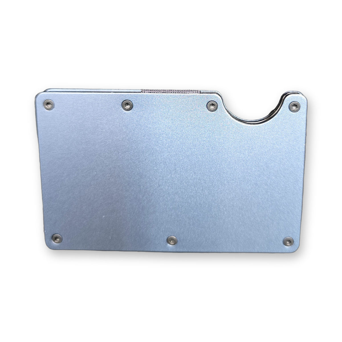 Blank unengraved RFID metal wallet – Light Blue Gray
