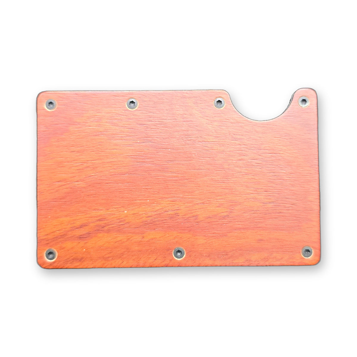 Blank unengraved RFID metal wallet – Red Wood