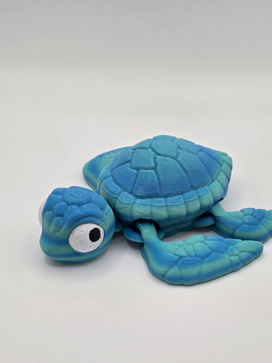 3D-printed articulating turtle figurine
