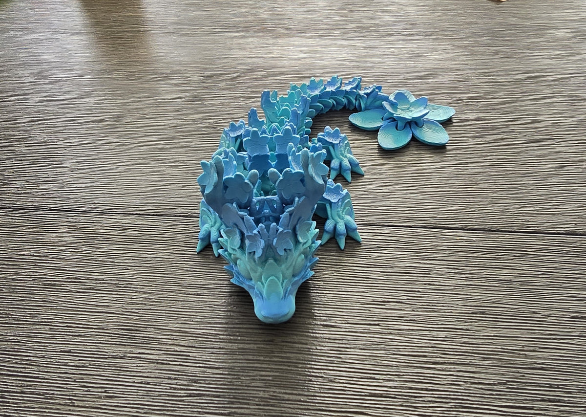 3D-printed cherry blossom dragon figurine