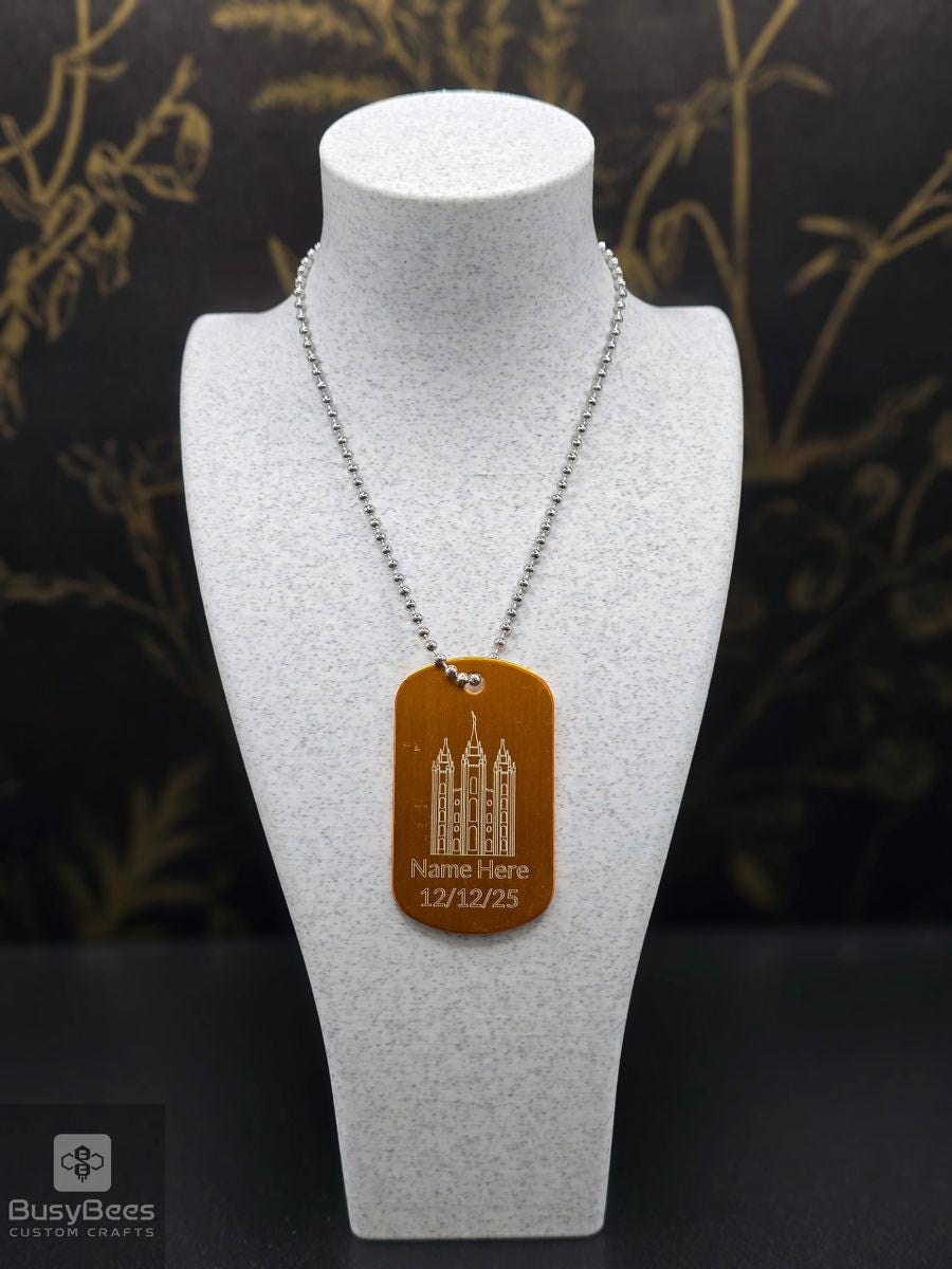 Personalized LDS temple dog tag – photo 2
