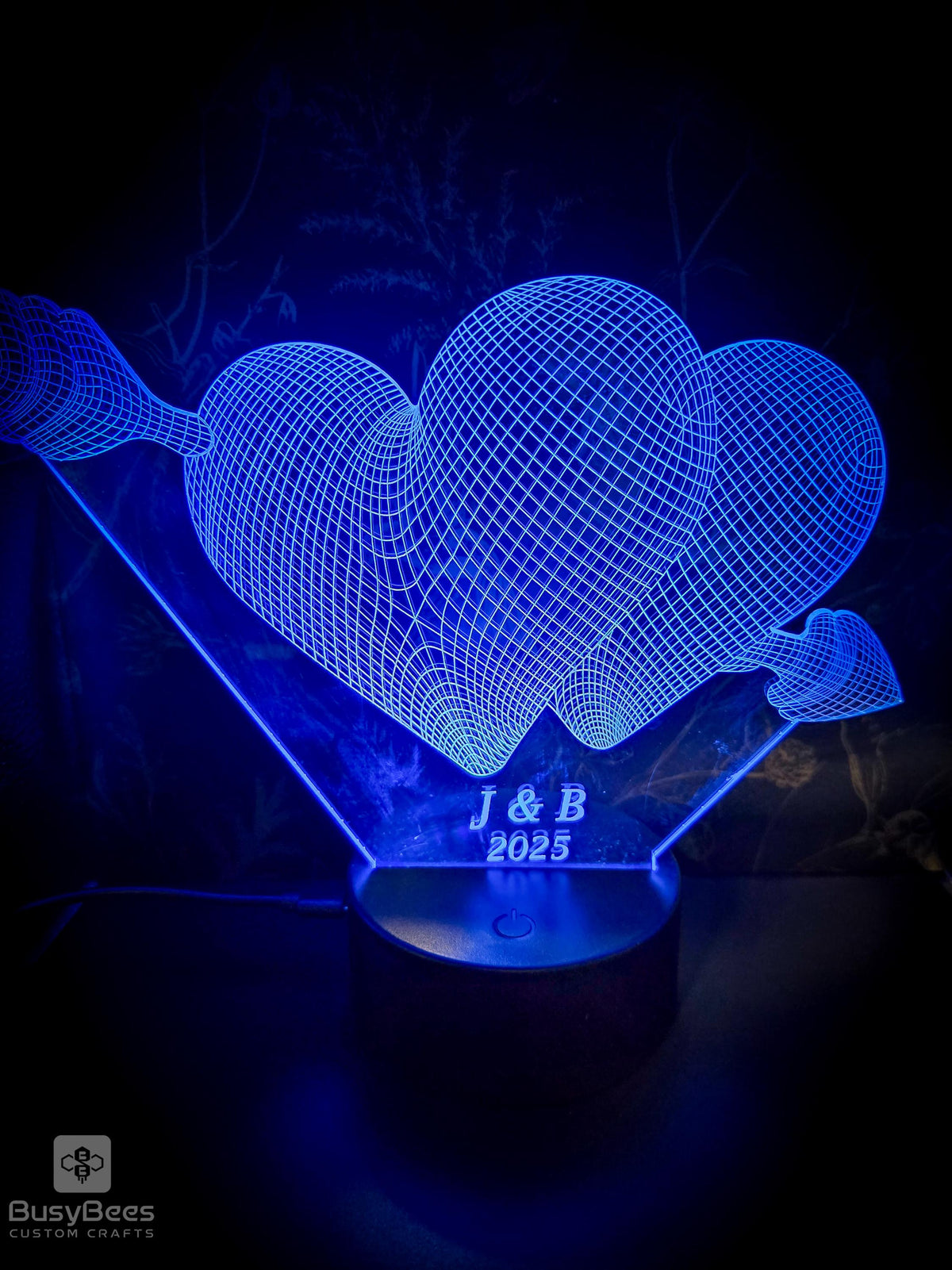Personalized laser-engraved LED heart sign – photo 4