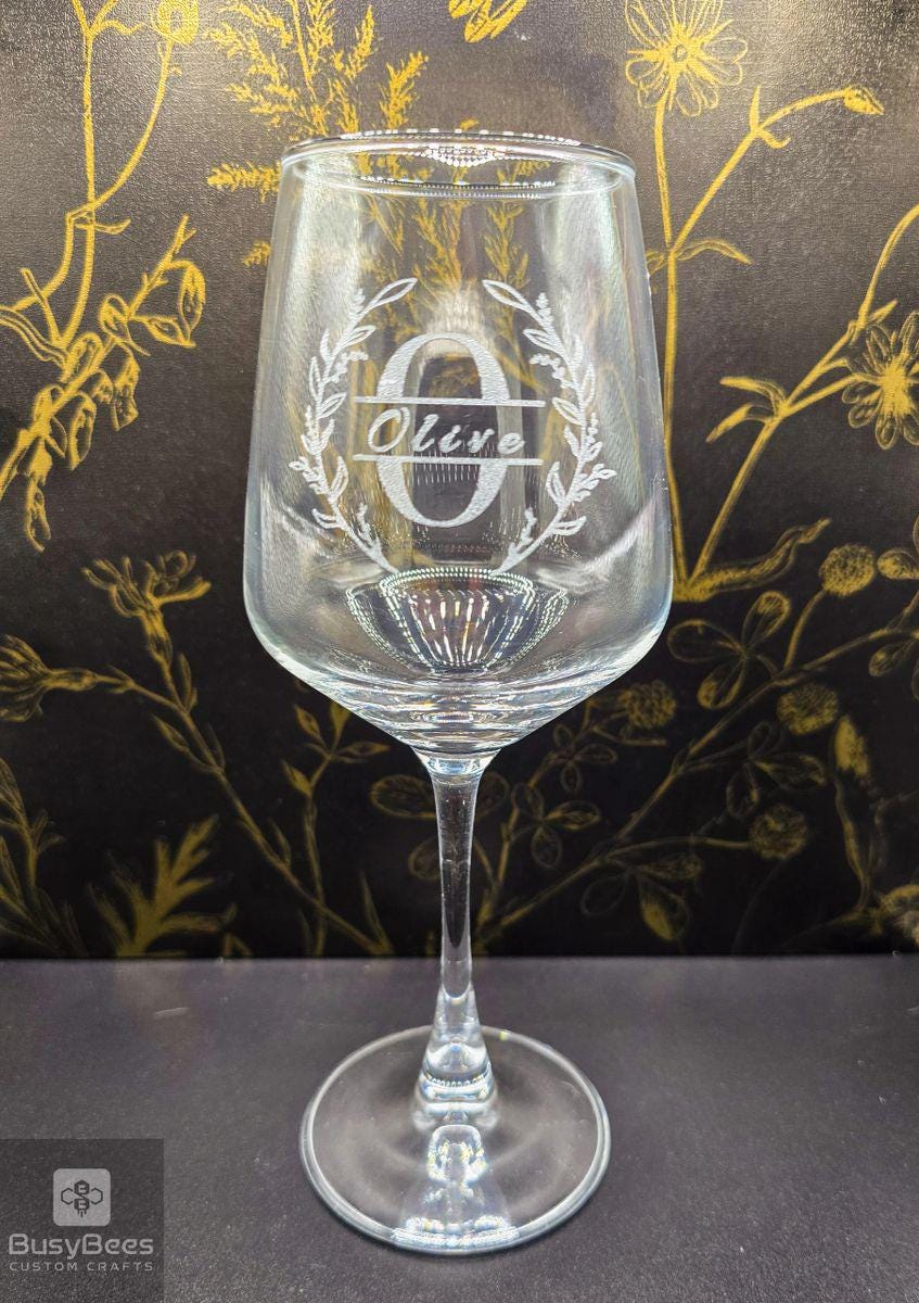 Personalized engraved wine glass