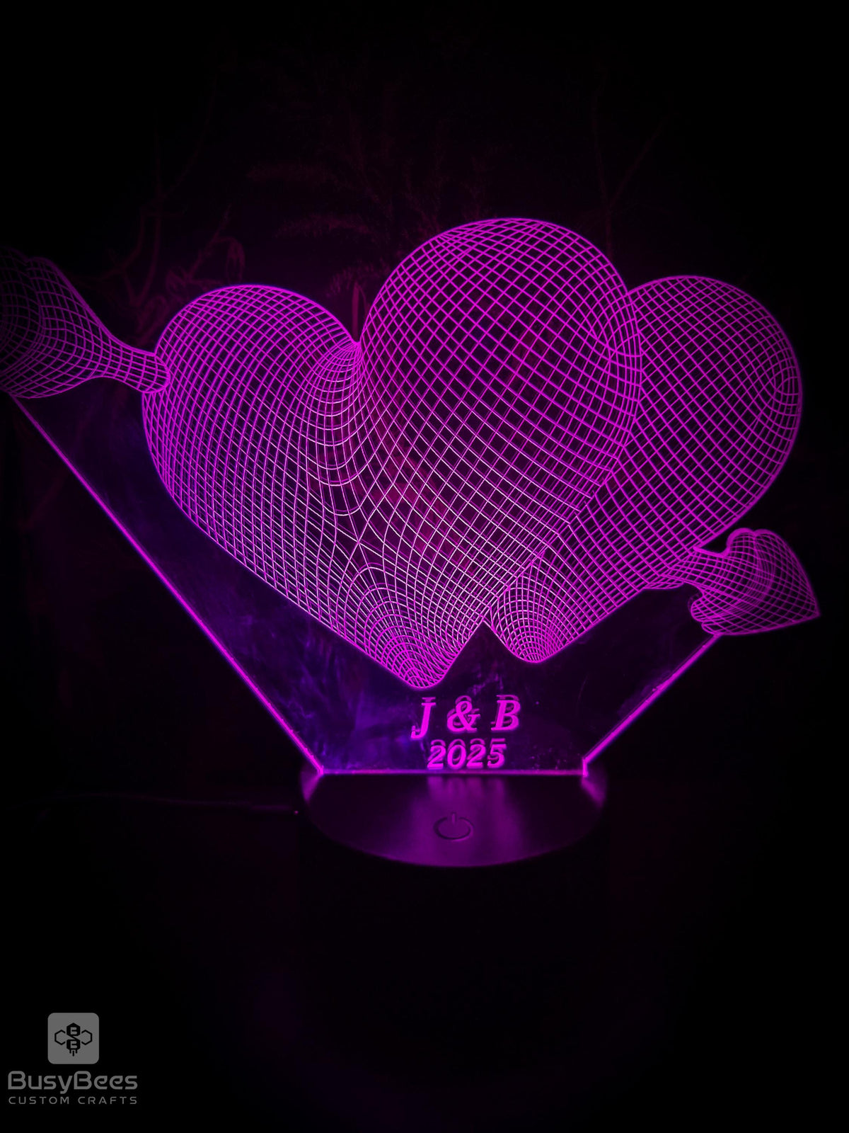 Personalized laser-engraved LED heart sign – photo 2