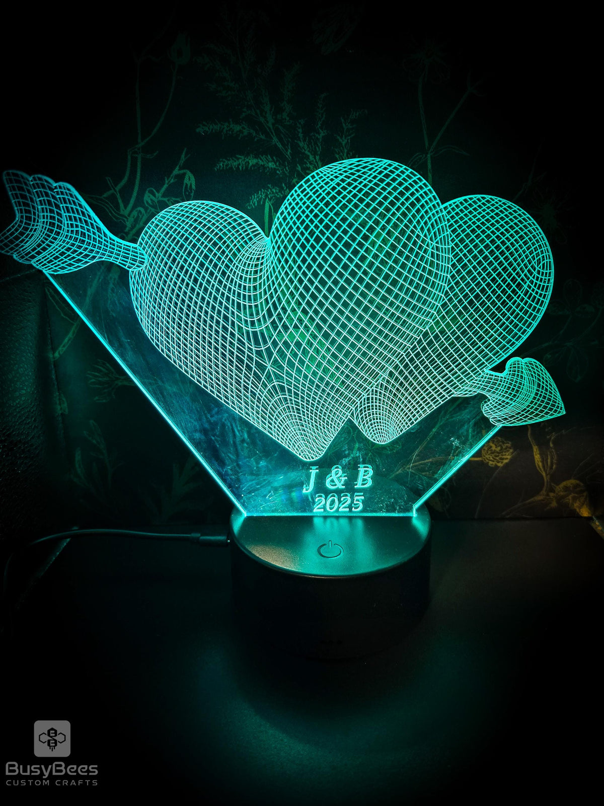 Personalized laser-engraved LED heart sign – photo 5