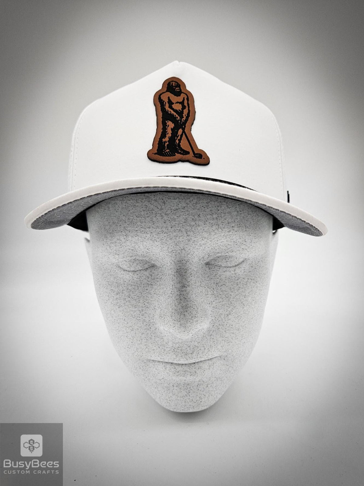 Hat with engraved Bigfoot leather patch