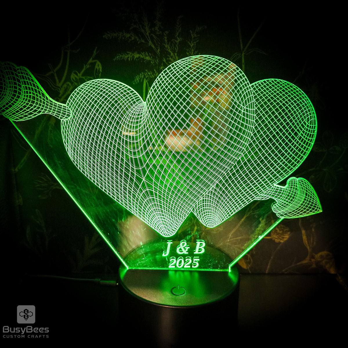 Personalized acrylic LED double-heart sign – photo 5