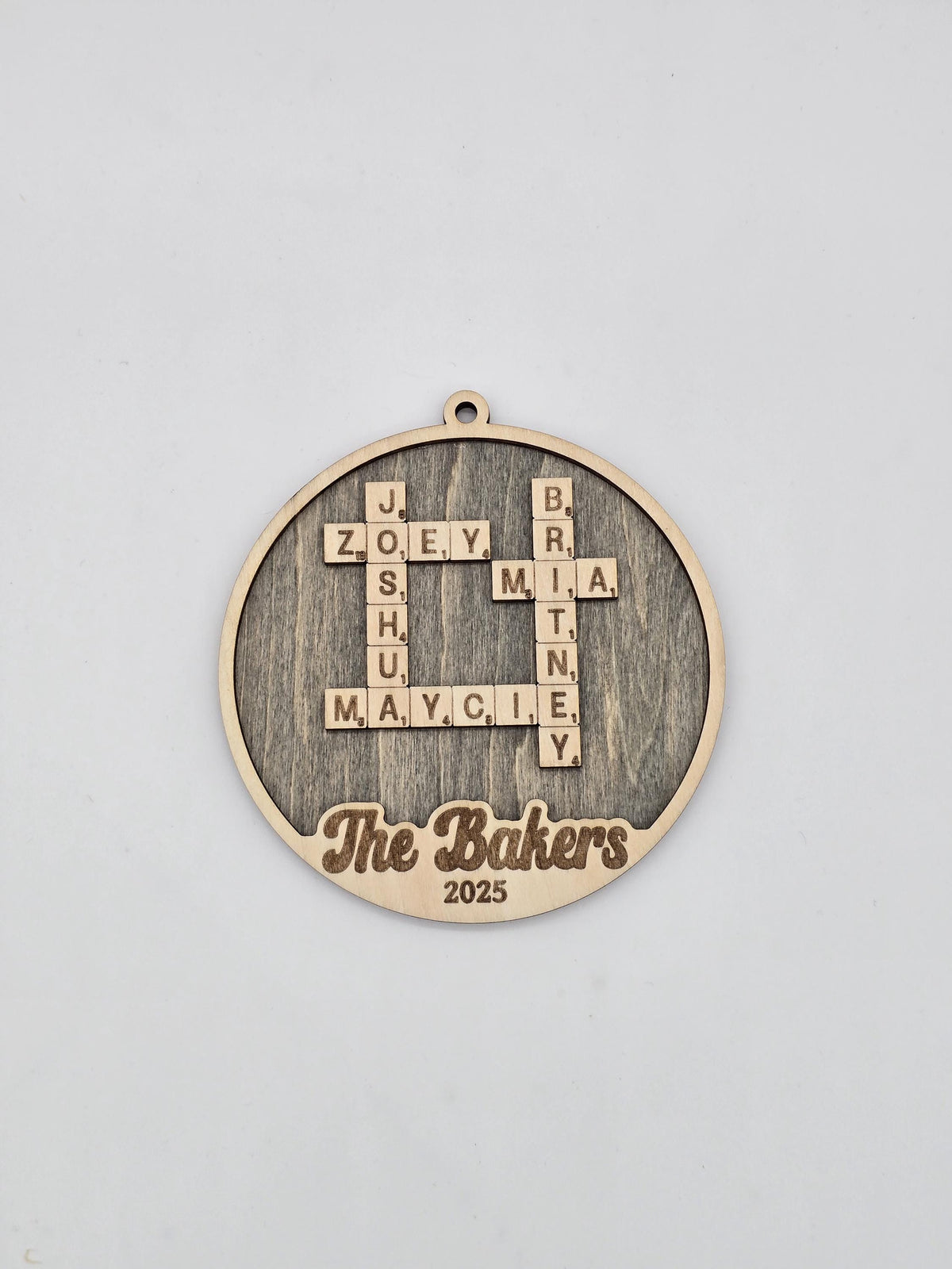 Custom crossword family name ornament – photo 2