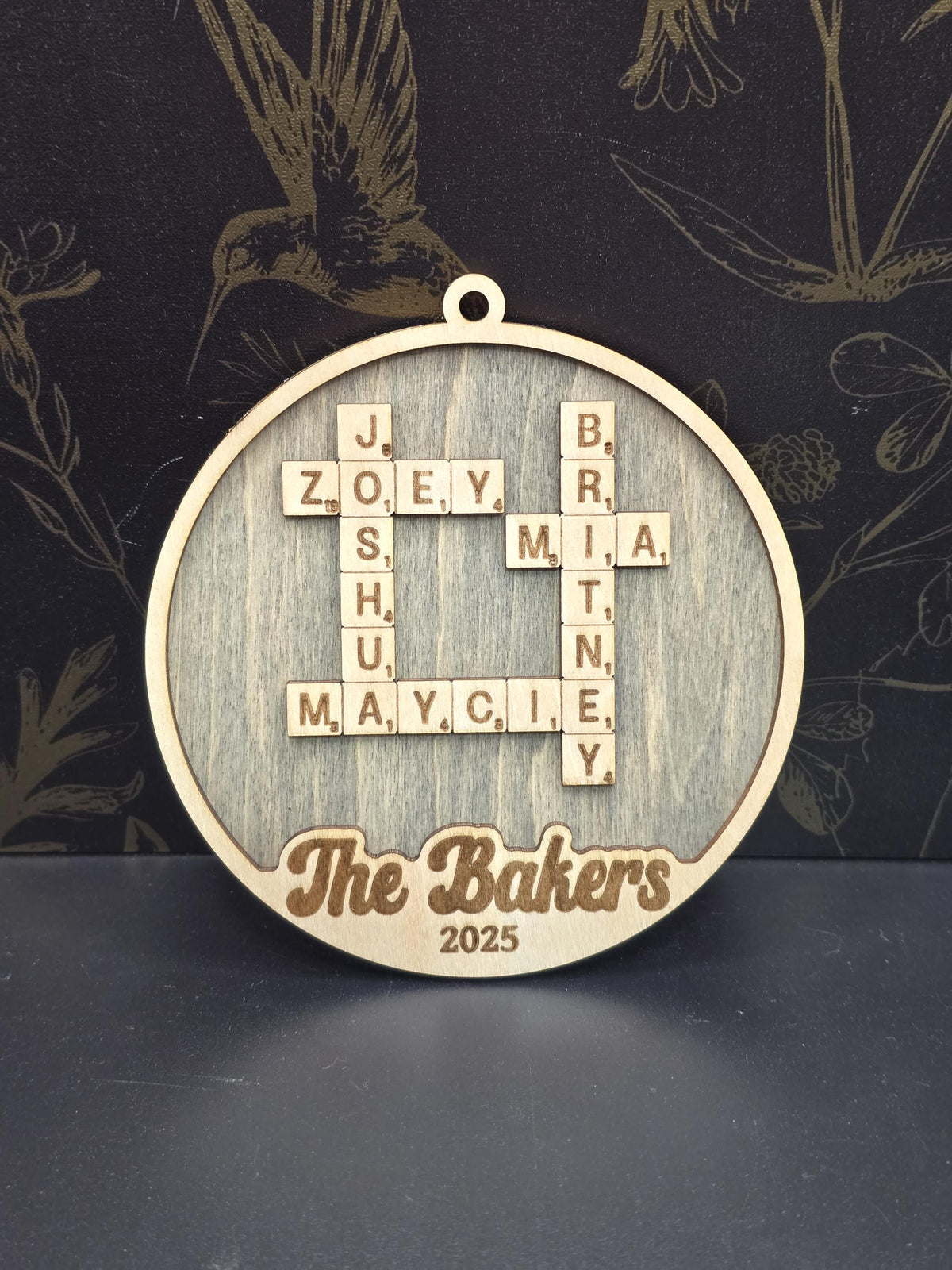 Custom crossword family name ornament – photo 6
