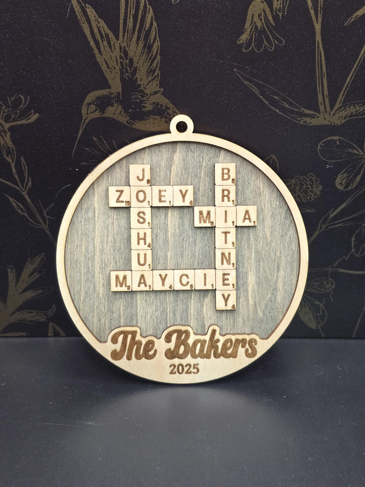 Custom crossword family name ornament – photo 4