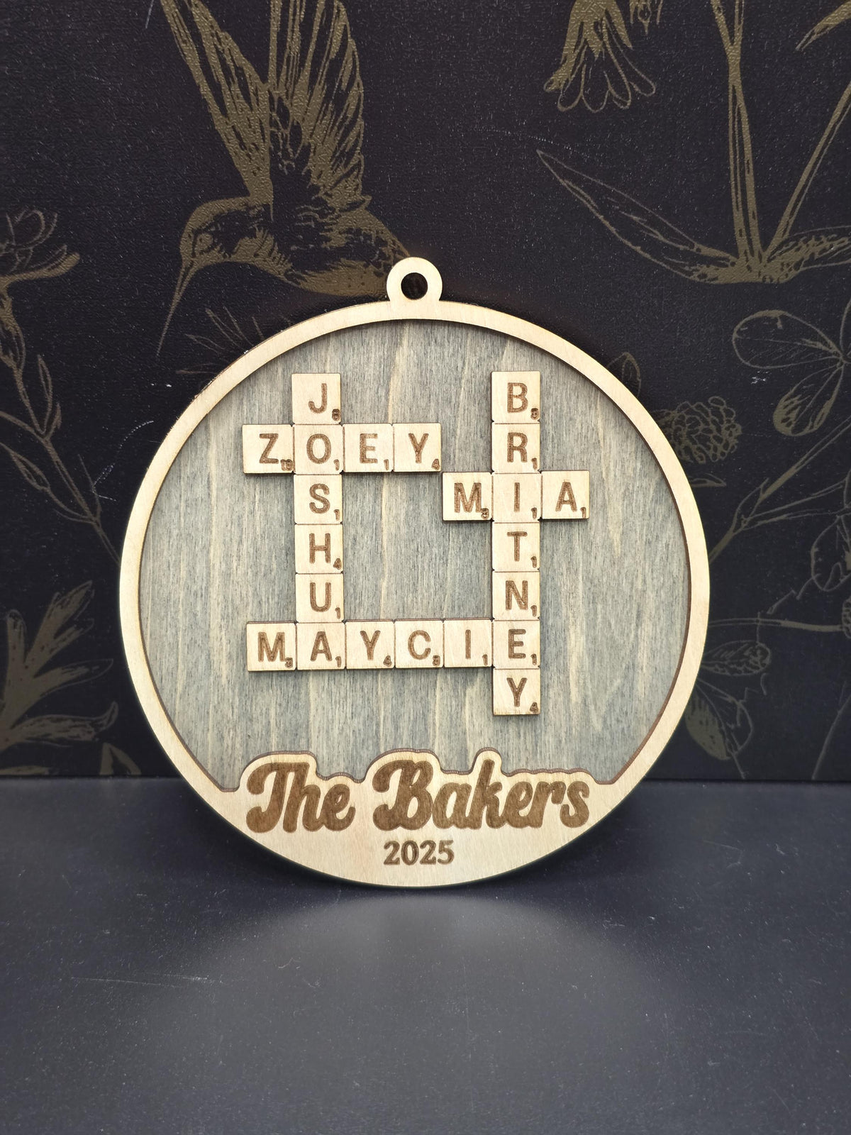 Custom crossword family name ornament – photo 5